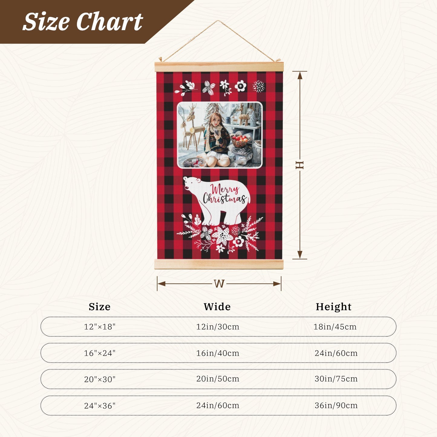 Personalized Christmas Bear Wooden Poster