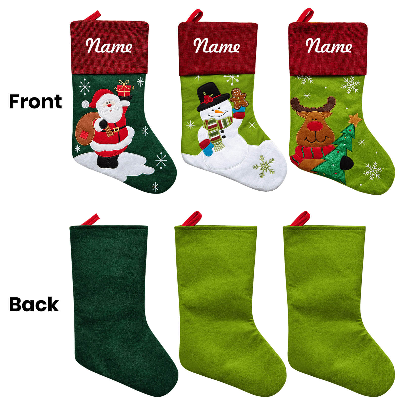 Custom Christmas stockings with Embroidered name