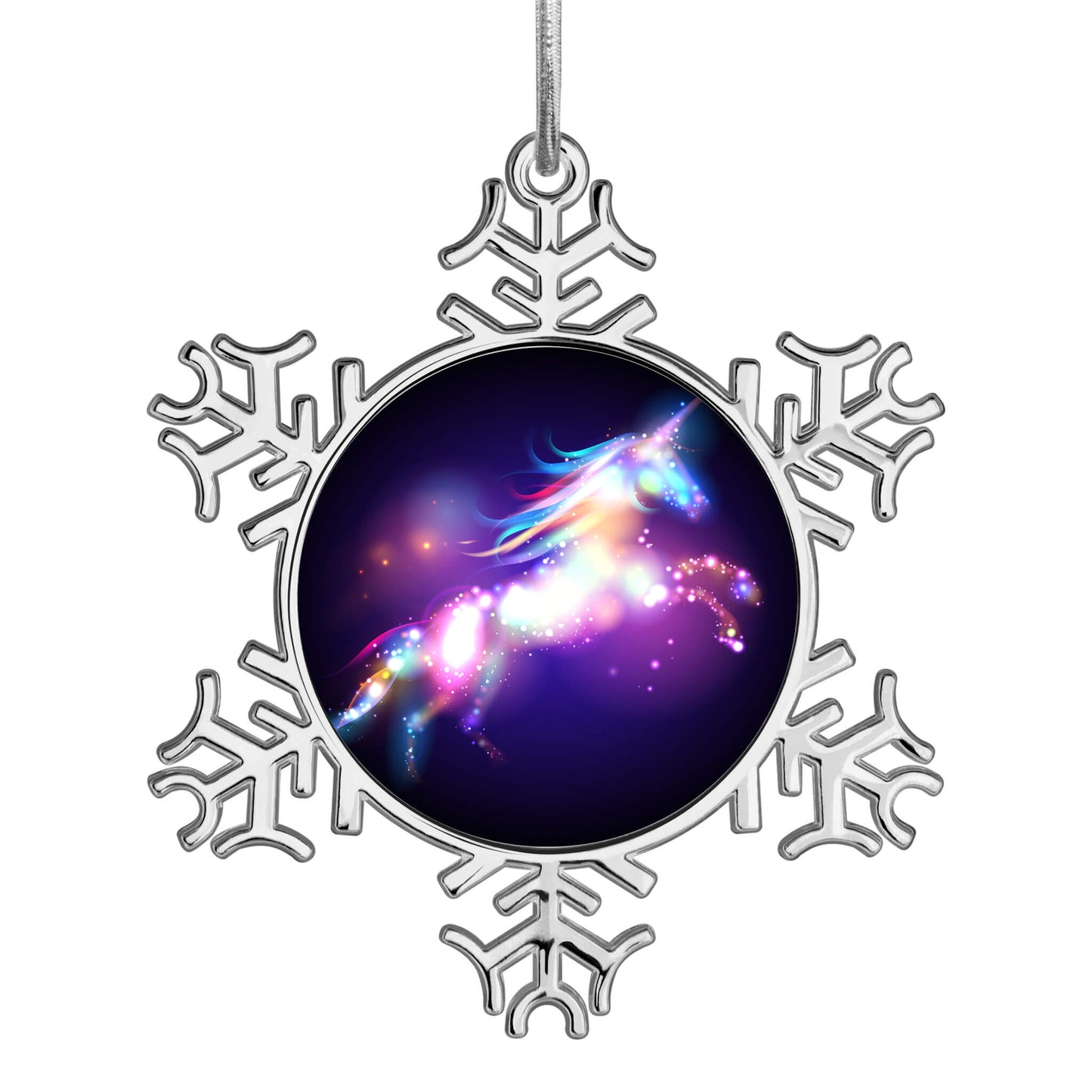 Personalized Christmas Snowflake Unicorn Ornaments