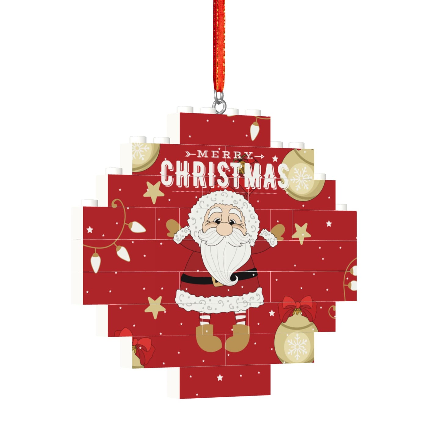 Christmas Building Bricks Ornaments Santa Claus