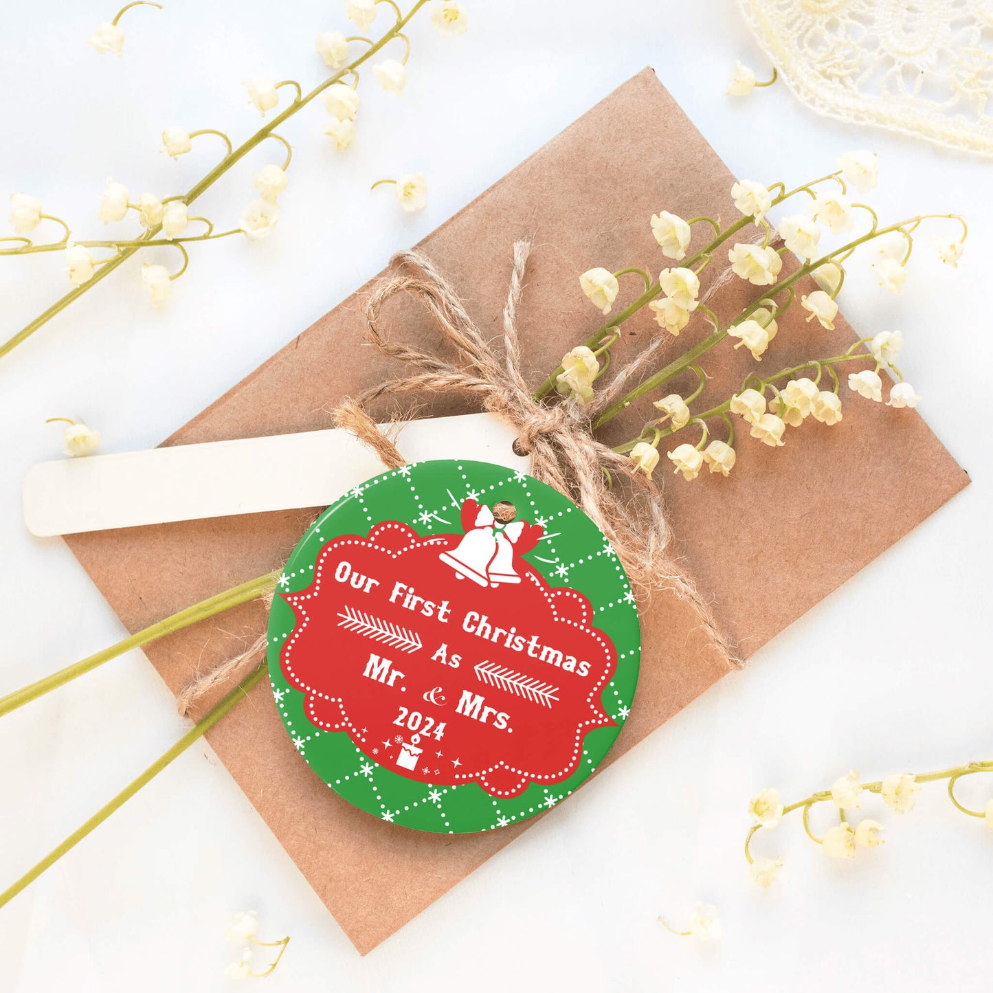 Custom First Christmas Ornaments Wedding Gifts for Couples