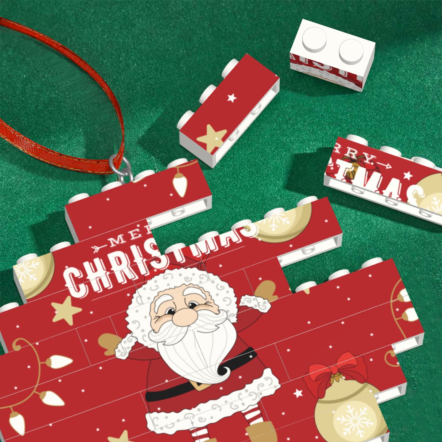 Christmas Building Bricks Ornaments Santa Claus