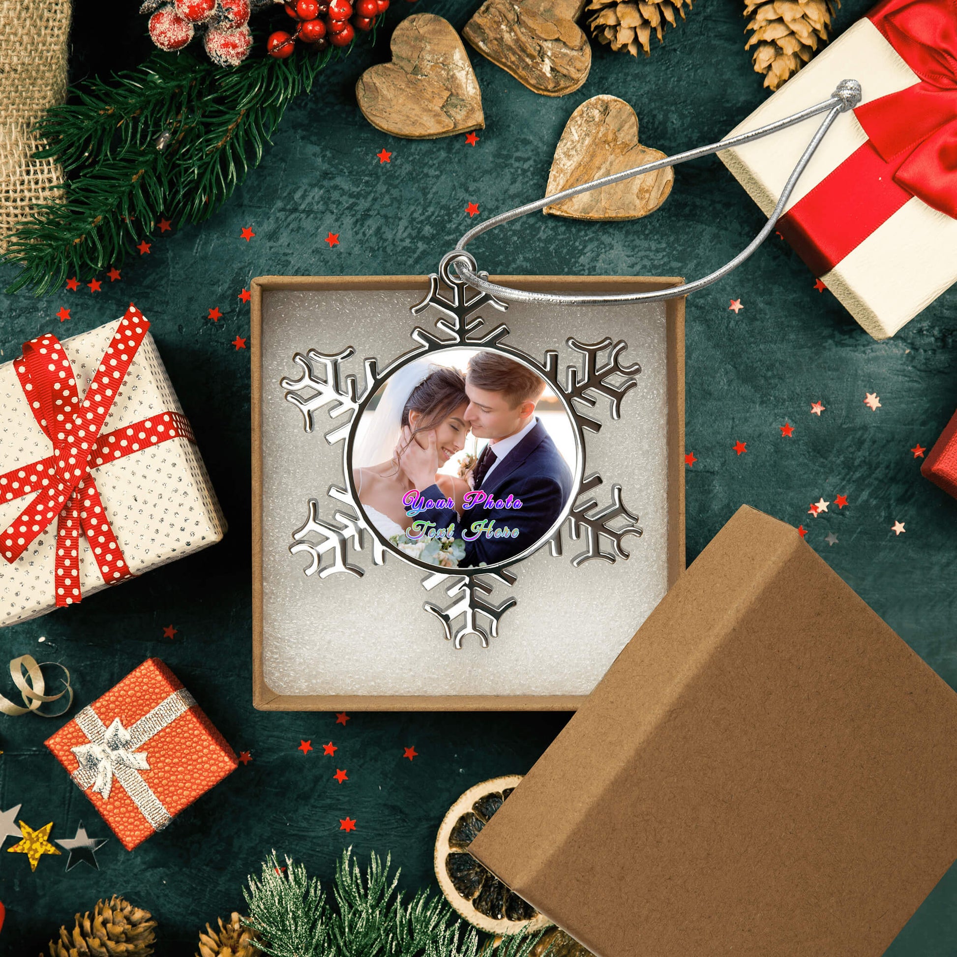 Custom Christmas Snowflake Ornaments with Photo