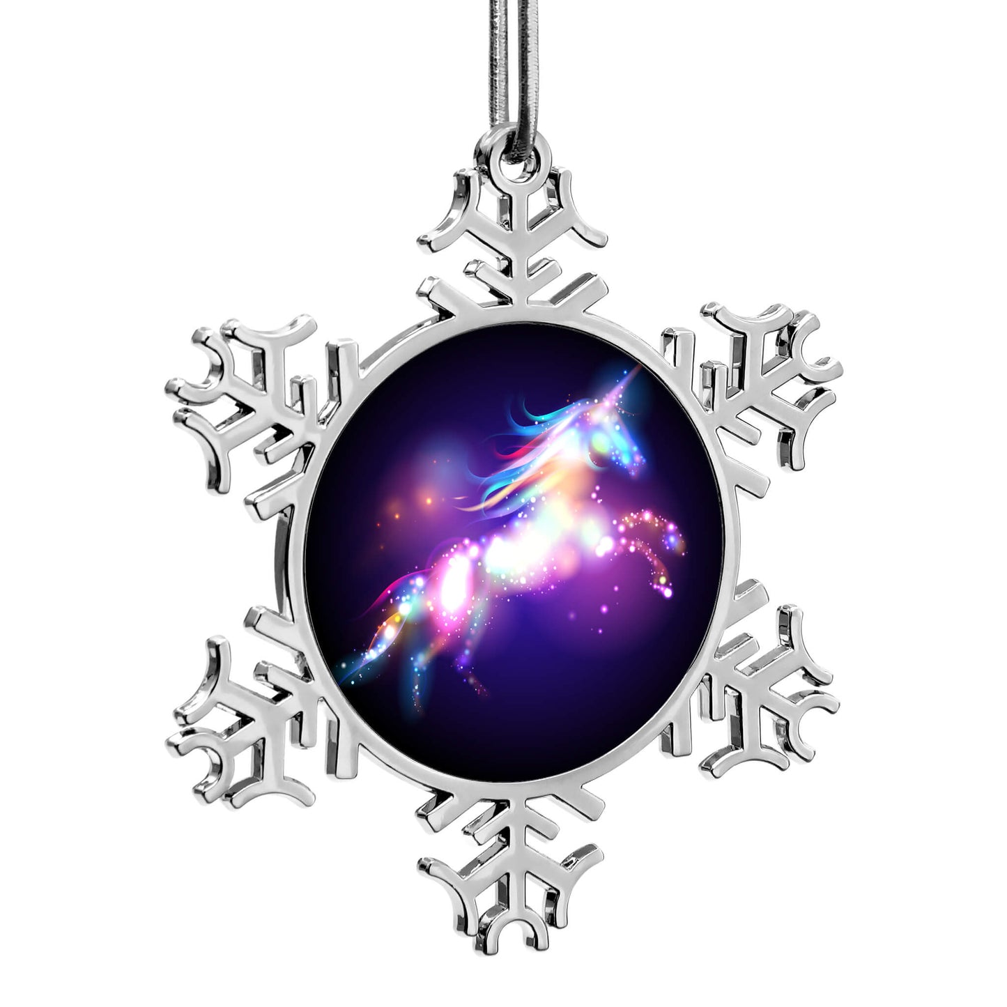 Personalized Christmas Snowflake Unicorn Ornaments