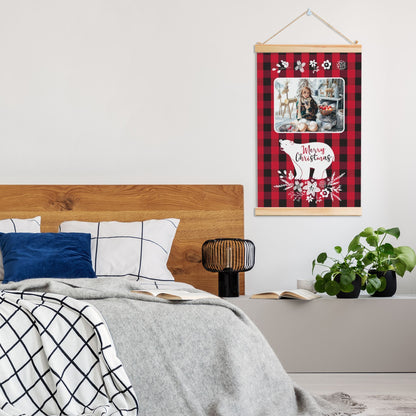 Personalized Christmas Bear Wooden Poster