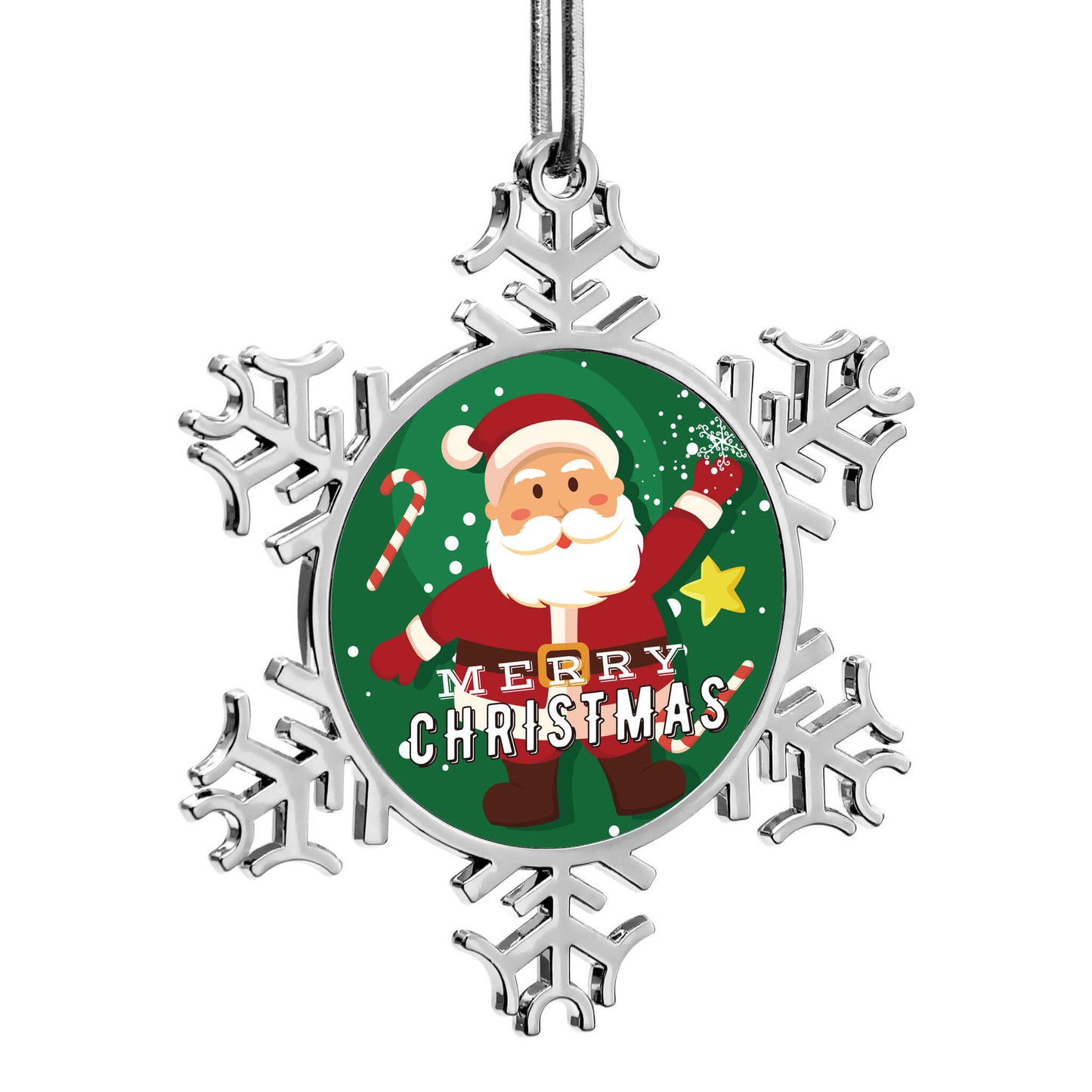 Personalized Snowflake Ornaments Santa