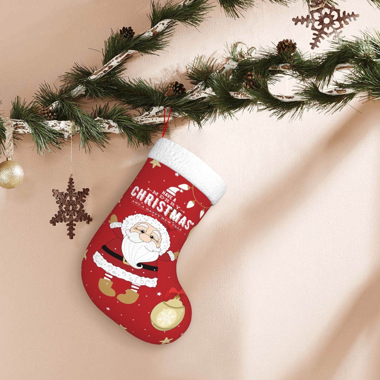 Personalized Christmas Santa Stockings Red