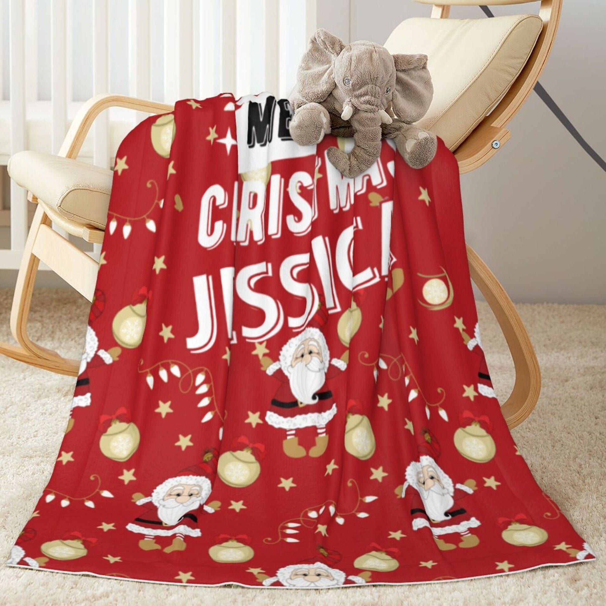 Custom Christmas Santa Baby Blanket