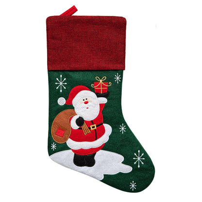 Personalized Wool Felt Christmas Stocking with Embroidered Name for Family Holiday Gifts