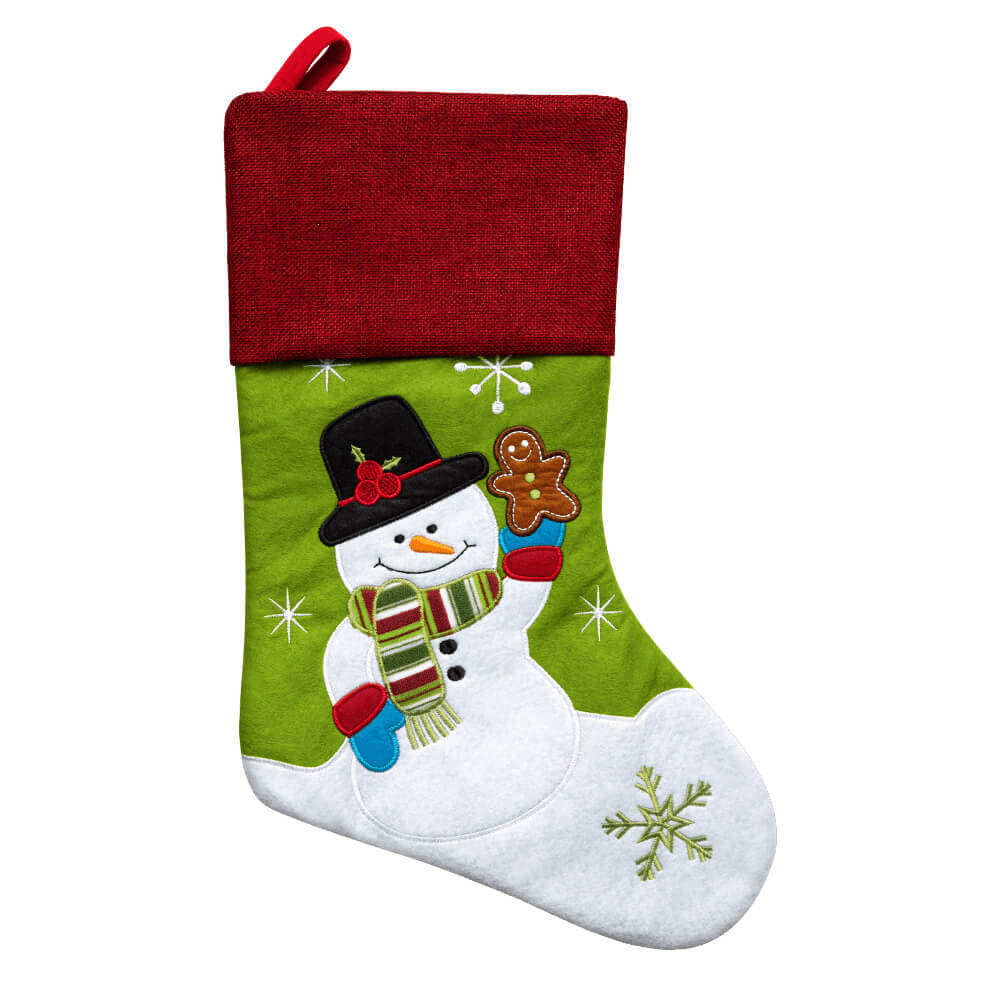 Personalized Wool Felt Christmas Stocking with Embroidered Name for Family Holiday Gifts